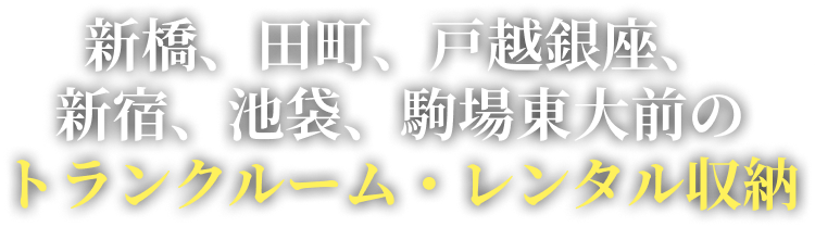新橋、田町、戸越銀座、池袋、新宿のトランクルーム・レンタル収納